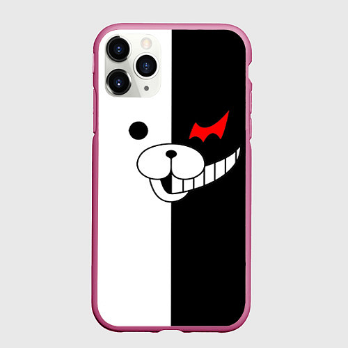Чехол iPhone 11 Pro матовый Monokuma / 3D-Малиновый – фото 1