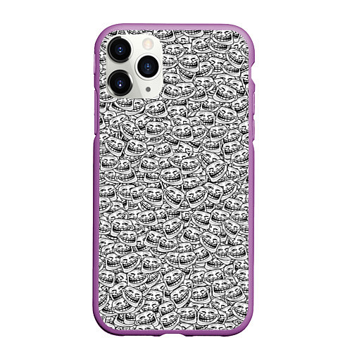 Чехол iPhone 11 Pro матовый Мегатролль / 3D-Фиолетовый – фото 1