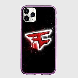 Чехол iPhone 11 Pro матовый FaZe Clan: Black collection, цвет: 3D-фиолетовый