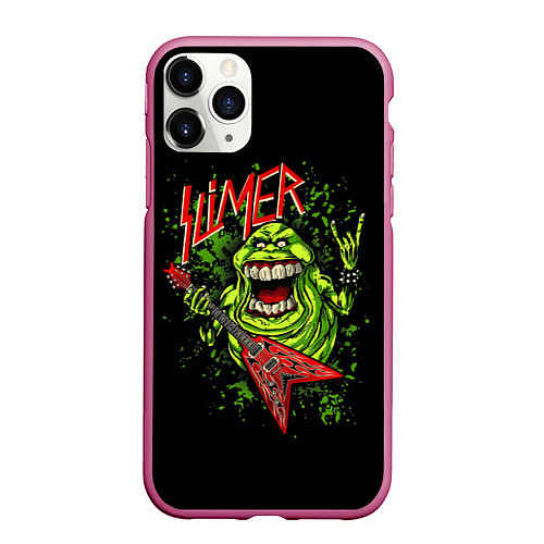 Чехол iPhone 11 Pro матовый Slayer Slimer / 3D-Малиновый – фото 1