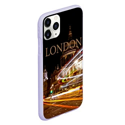 Чехол iPhone 11 Pro матовый Улицы Лондона, цвет: 3D-светло-сиреневый — фото 2