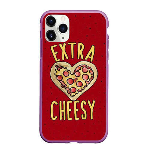 Чехол iPhone 11 Pro матовый Extra Cheesy / 3D-Фиолетовый – фото 1