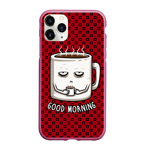 Чехол iPhone 11 Pro матовый Good Morning / 3D-Малиновый – фото 1