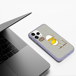 Чехол iPhone 11 Pro матовый Яйцо приветствует, цвет: 3D-светло-сиреневый — фото 2