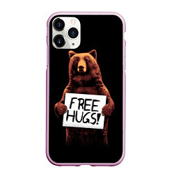 Чехол iPhone 11 Pro матовый Медвежьи обьятия, цвет: 3D-розовый