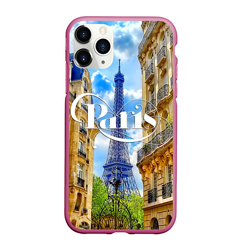 Чехол iPhone 11 Pro матовый Daytime Paris / 3D-Малиновый – фото 1