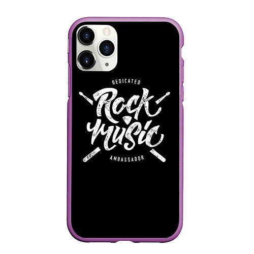 Чехол iPhone 11 Pro матовый Rock Music / 3D-Фиолетовый – фото 1