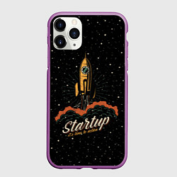 Чехол iPhone 11 Pro матовый Startup Space, цвет: 3D-фиолетовый