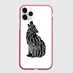 Чехол iPhone 11 Pro матовый Wolves Dont Lose Sleep, цвет: 3D-малиновый