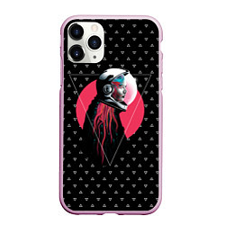 Чехол iPhone 11 Pro матовый Космическая дама, цвет: 3D-розовый