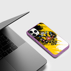 Чехол iPhone 11 Pro матовый Имперский флаг и герб, цвет: 3D-фиолетовый — фото 2