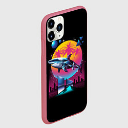 Чехол iPhone 11 Pro матовый Ретро акула, цвет: 3D-малиновый — фото 2