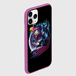 Чехол iPhone 11 Pro матовый Ретро тигр, цвет: 3D-фиолетовый — фото 2