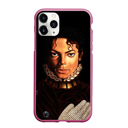 Чехол iPhone 11 Pro матовый Король Майкл Джексон, цвет: 3D-малиновый