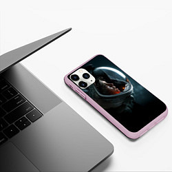 Чехол iPhone 11 Pro матовый Девушка космонавт, цвет: 3D-розовый — фото 2