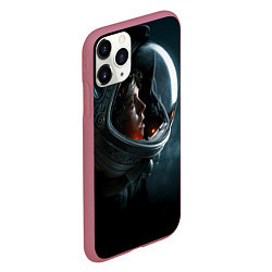 Чехол iPhone 11 Pro матовый Девушка космонавт, цвет: 3D-малиновый — фото 2