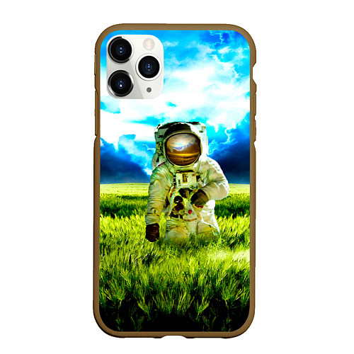 Чехол iPhone 11 Pro матовый Первый на Земле / 3D-Коричневый – фото 1