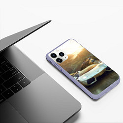 Чехол iPhone 11 Pro матовый Гонка, цвет: 3D-светло-сиреневый — фото 2