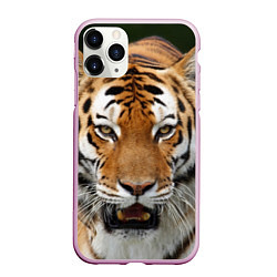 Чехол iPhone 11 Pro матовый Рык тигра, цвет: 3D-розовый
