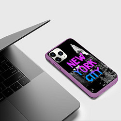 Чехол iPhone 11 Pro матовый Flur NYC, цвет: 3D-фиолетовый — фото 2