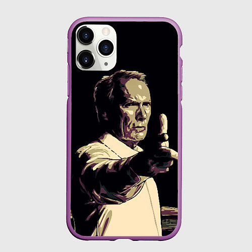 Чехол iPhone 11 Pro матовый Гран Торино / 3D-Фиолетовый – фото 1
