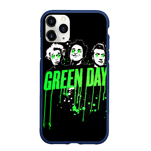 Чехол iPhone 11 Pro матовый Green Day: Acid eyes / 3D-Тёмно-синий – фото 1
