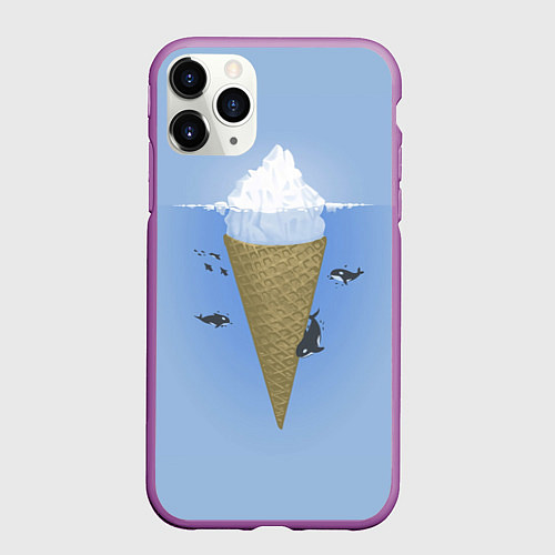 Чехол iPhone 11 Pro матовый Мороженое / 3D-Фиолетовый – фото 1