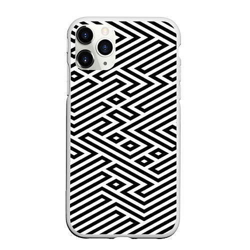 Чехол iPhone 11 Pro матовый Optical illusion / 3D-Белый – фото 1