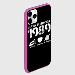Чехол iPhone 11 Pro матовый Дата выпуска 1989, цвет: 3D-фиолетовый — фото 2