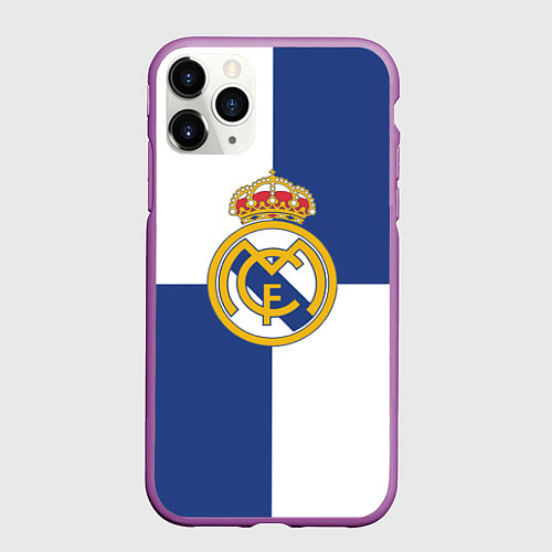 Чехол iPhone 11 Pro матовый Real Madrid: Blue style / 3D-Фиолетовый – фото 1