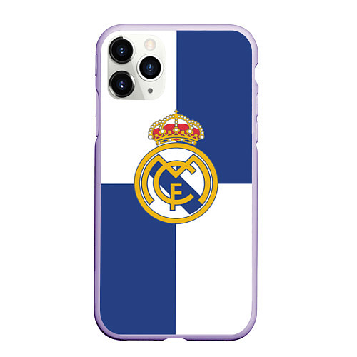 Чехол iPhone 11 Pro матовый Real Madrid: Blue style / 3D-Светло-сиреневый – фото 1