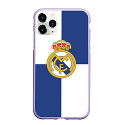 Чехол iPhone 11 Pro матовый Real Madrid: Blue style, цвет: 3D-светло-сиреневый