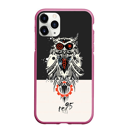 Чехол iPhone 11 Pro матовый TDD Owl 95 / 3D-Малиновый – фото 1