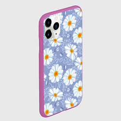 Чехол iPhone 11 Pro матовый Нежные ромашки, цвет: 3D-фиолетовый — фото 2