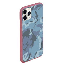 Чехол iPhone 11 Pro матовый Камуфляж: голубой/синий, цвет: 3D-малиновый — фото 2