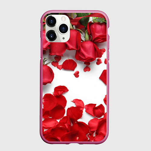 Чехол iPhone 11 Pro матовый Сильные чуства / 3D-Малиновый – фото 1