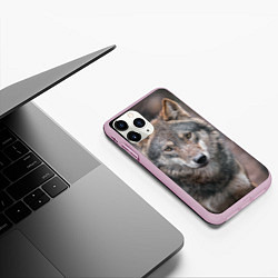 Чехол iPhone 11 Pro матовый Волк - санитар леса, цвет: 3D-розовый — фото 2