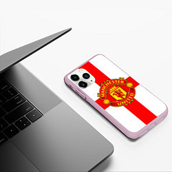 Чехол iPhone 11 Pro матовый Manchester Utd: England, цвет: 3D-розовый — фото 2