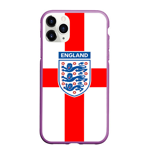 Чехол iPhone 11 Pro матовый Сборная Англии / 3D-Фиолетовый – фото 1
