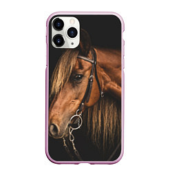 Чехол iPhone 11 Pro матовый Взгляд коня, цвет: 3D-розовый