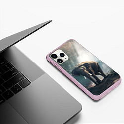 Чехол iPhone 11 Pro матовый Слон в лесу, цвет: 3D-розовый — фото 2