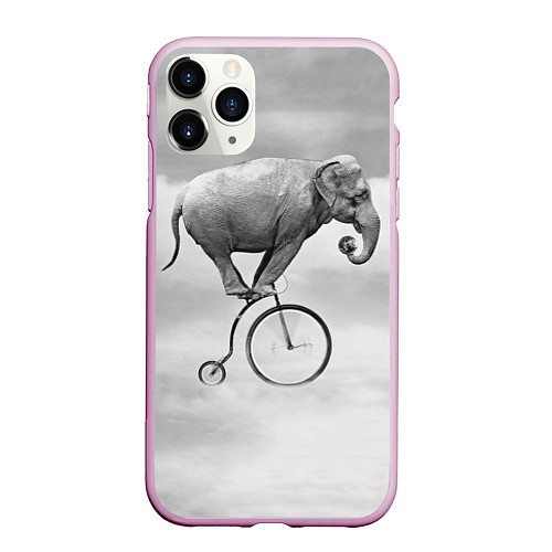 Чехол iPhone 11 Pro матовый Hipster Bike / 3D-Розовый – фото 1