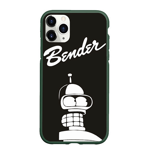 Чехол iPhone 11 Pro матовый Bender Retro / 3D-Темно-зеленый – фото 1