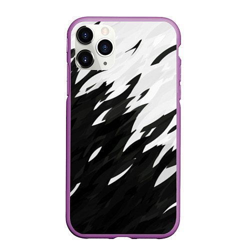 Чехол iPhone 11 Pro матовый Black & white / 3D-Фиолетовый – фото 1