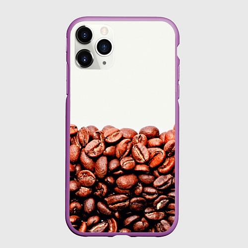 Чехол iPhone 11 Pro матовый Coffee / 3D-Фиолетовый – фото 1