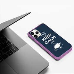 Чехол iPhone 11 Pro матовый Keep Calm & Squirtle, цвет: 3D-фиолетовый — фото 2