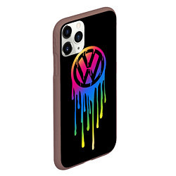 Чехол iPhone 11 Pro матовый Volkswagen, цвет: 3D-коричневый — фото 2