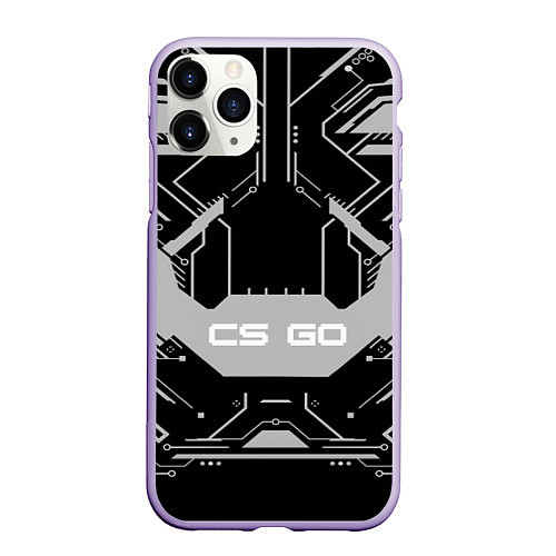 Чехол iPhone 11 Pro матовый CS:GO Black collection / 3D-Светло-сиреневый – фото 1