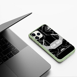 Чехол iPhone 11 Pro матовый CS:GO Black collection, цвет: 3D-салатовый — фото 2