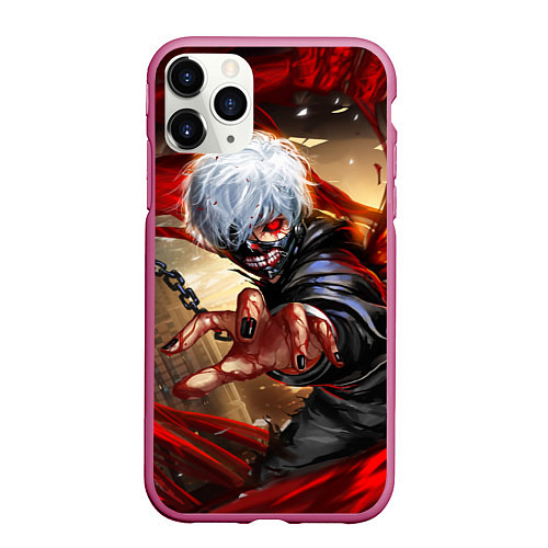 Чехол iPhone 11 Pro матовый Blood / 3D-Малиновый – фото 1